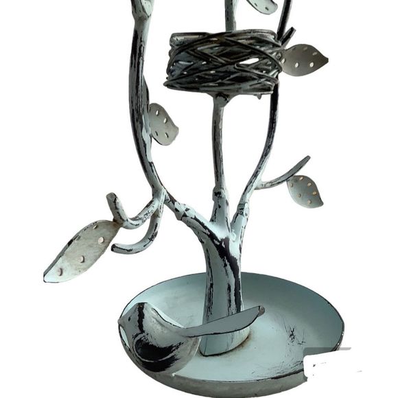 Blue/Green Patina on Metal Jewelry Tree. - Picture 3 of 5